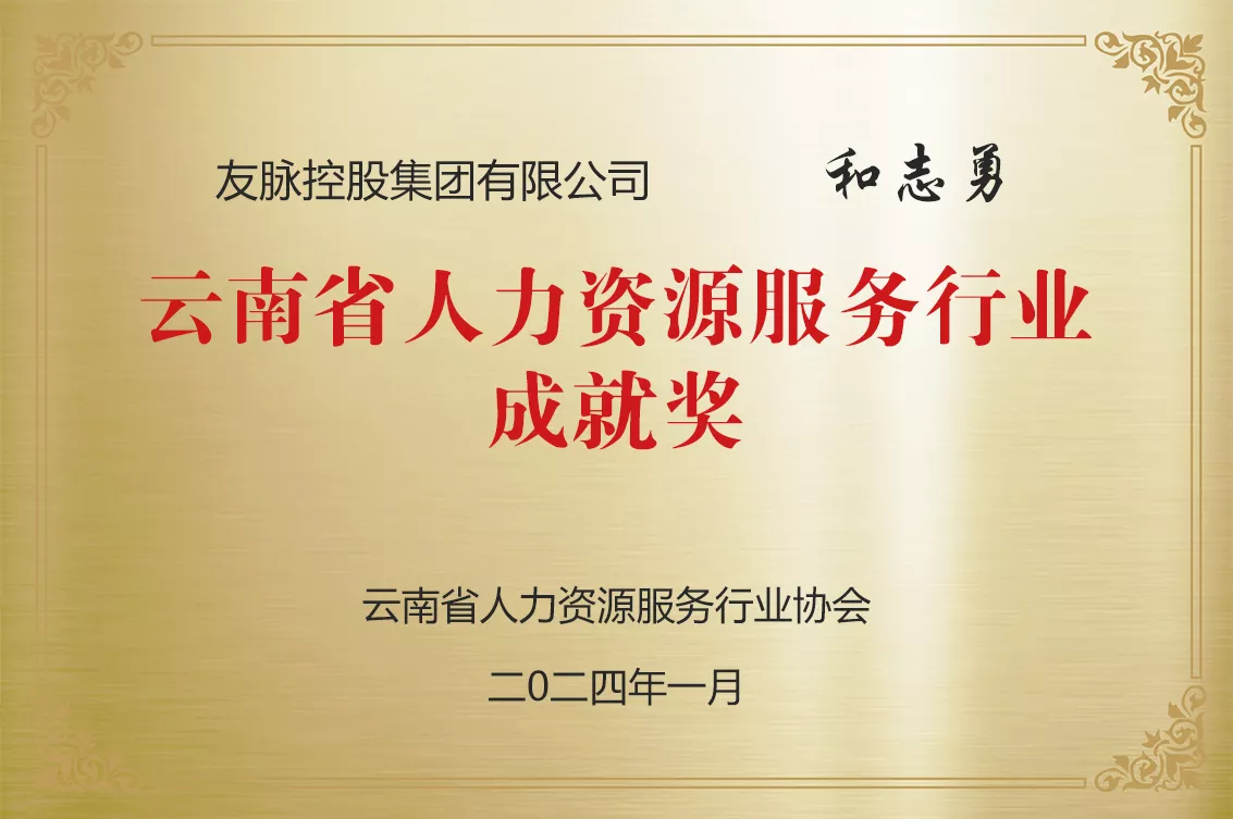 云南省人力资源服务行业成就奖